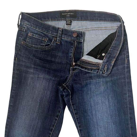 Banana Republic Women's Mid Rise Skinny Jeans Dark Wash Size 4 - Picture 3 of 8